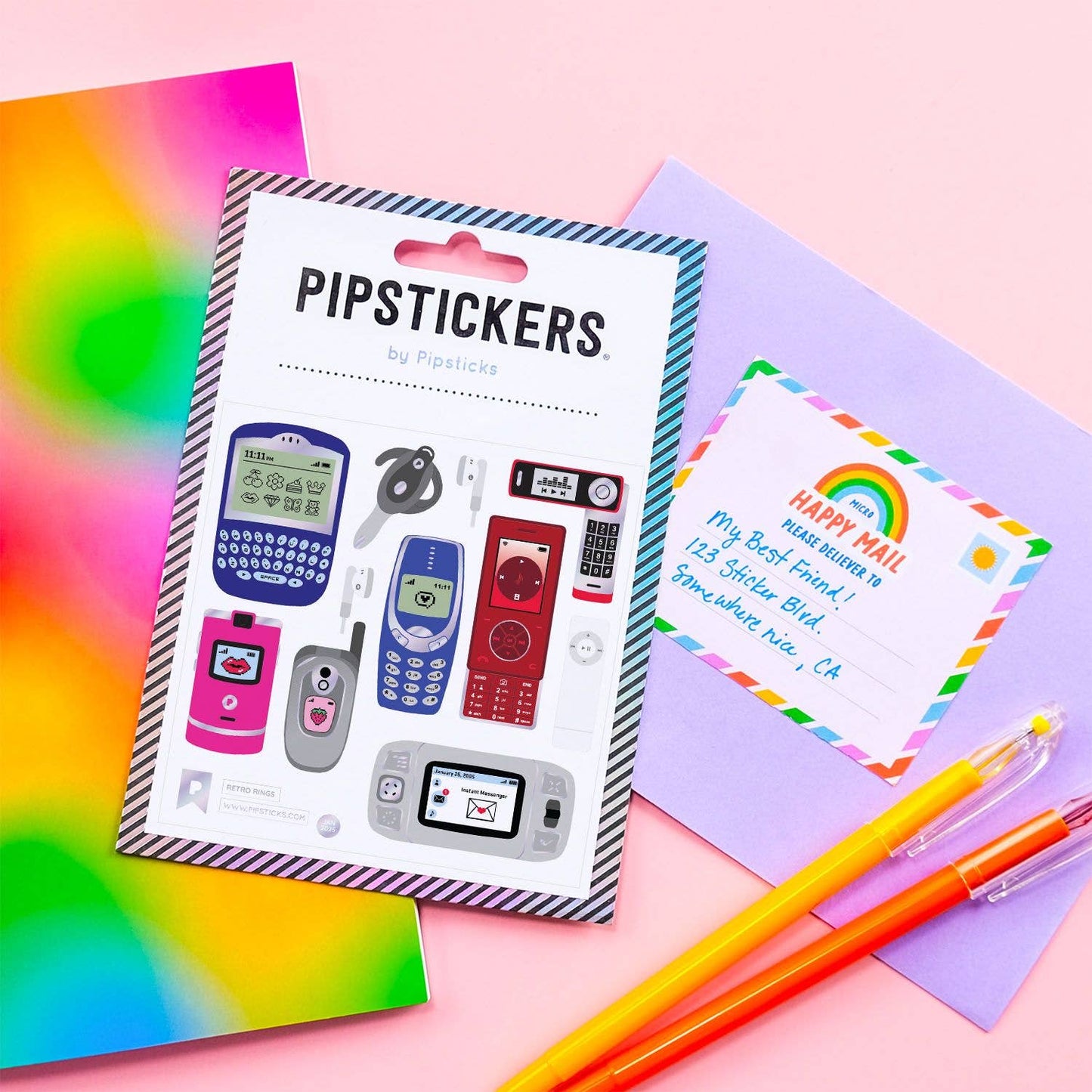 Pipsticks Retro Rings Sticker Sheet