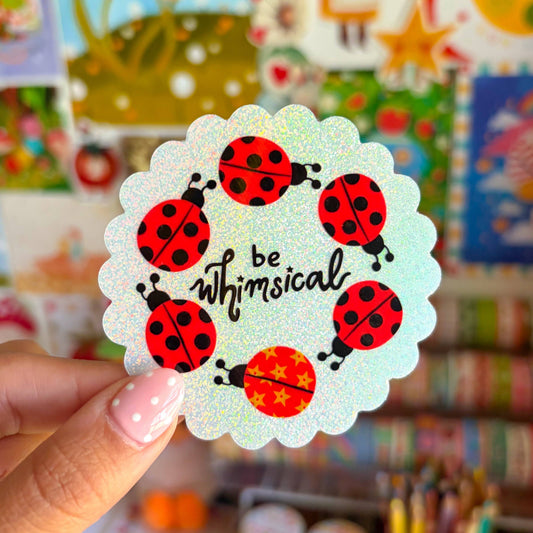 COMING SOON: Veronica Porlier Illustrations - Be Whimsical Glittery Sticker