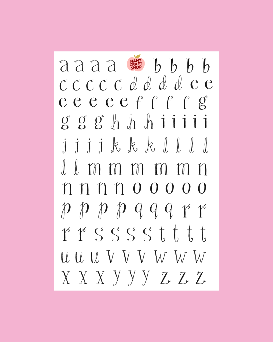 COMING SOON: Nany Craft Shop - A5 Whimsical Alphabet Sheet