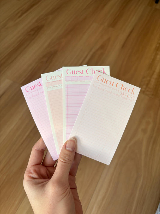 Pink Guest Check Sticker Set