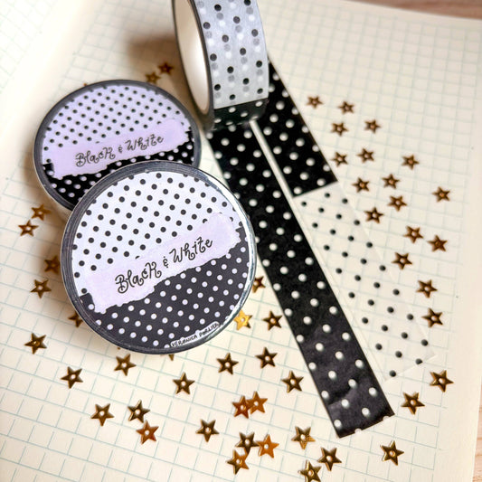 COMING SOON: Veronica Porlier Illustrations - Black & White Polka Dot Washi Tape
