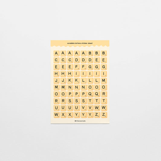 Tillie Rose Studio - Yellow Scrabble Letters Sticker Sheet