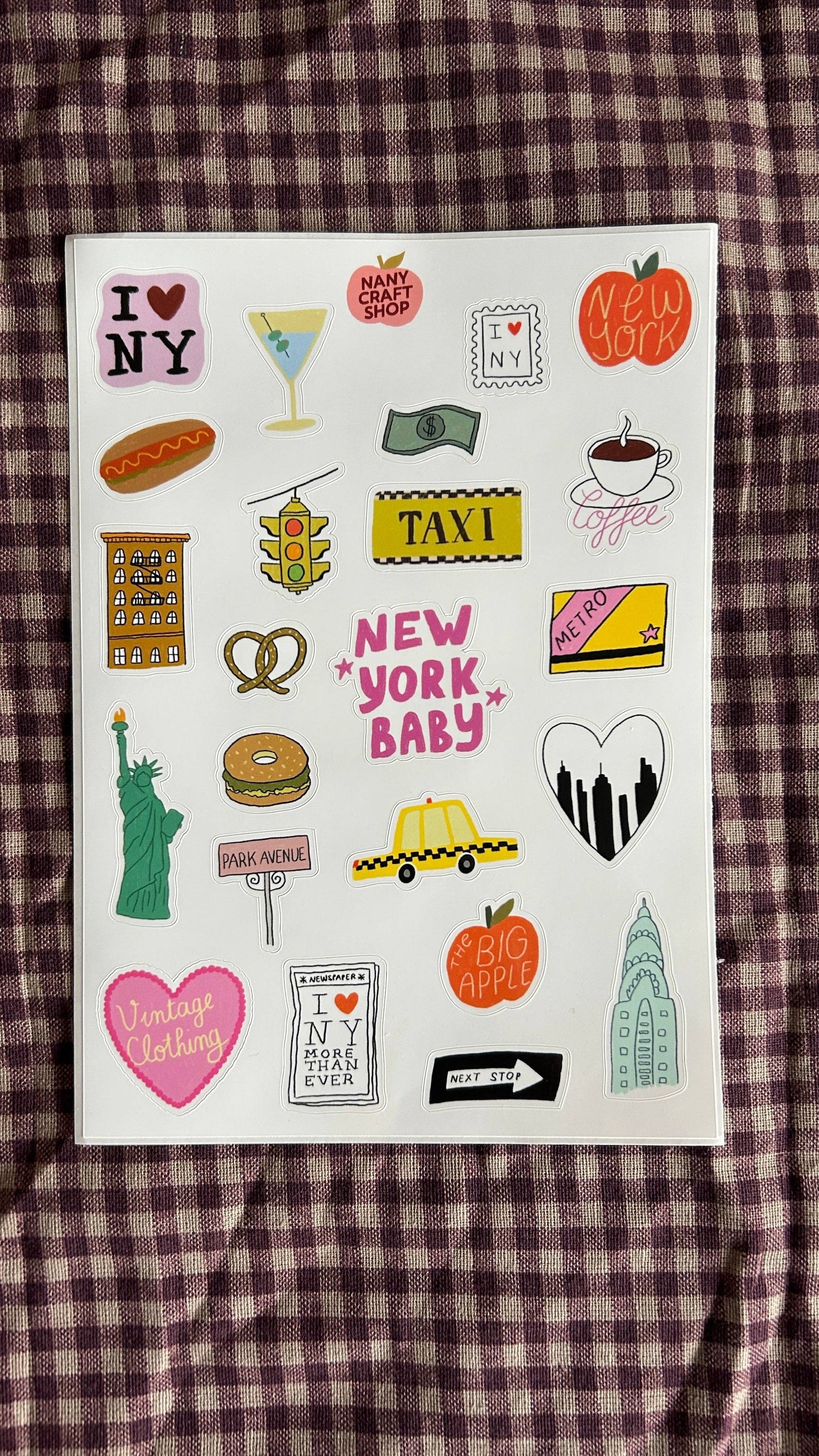 NanyCraftShop A5 New York City Sticker Sheet