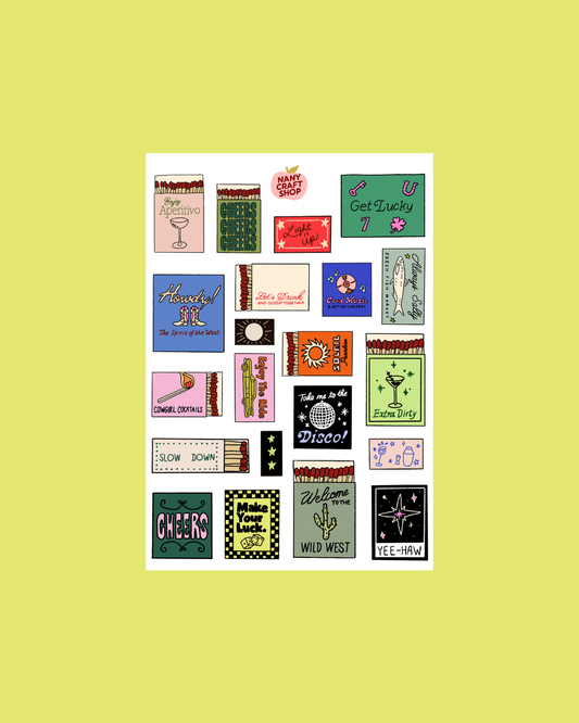 NanyCraftShop A5 Matchbox Sticker Sheet