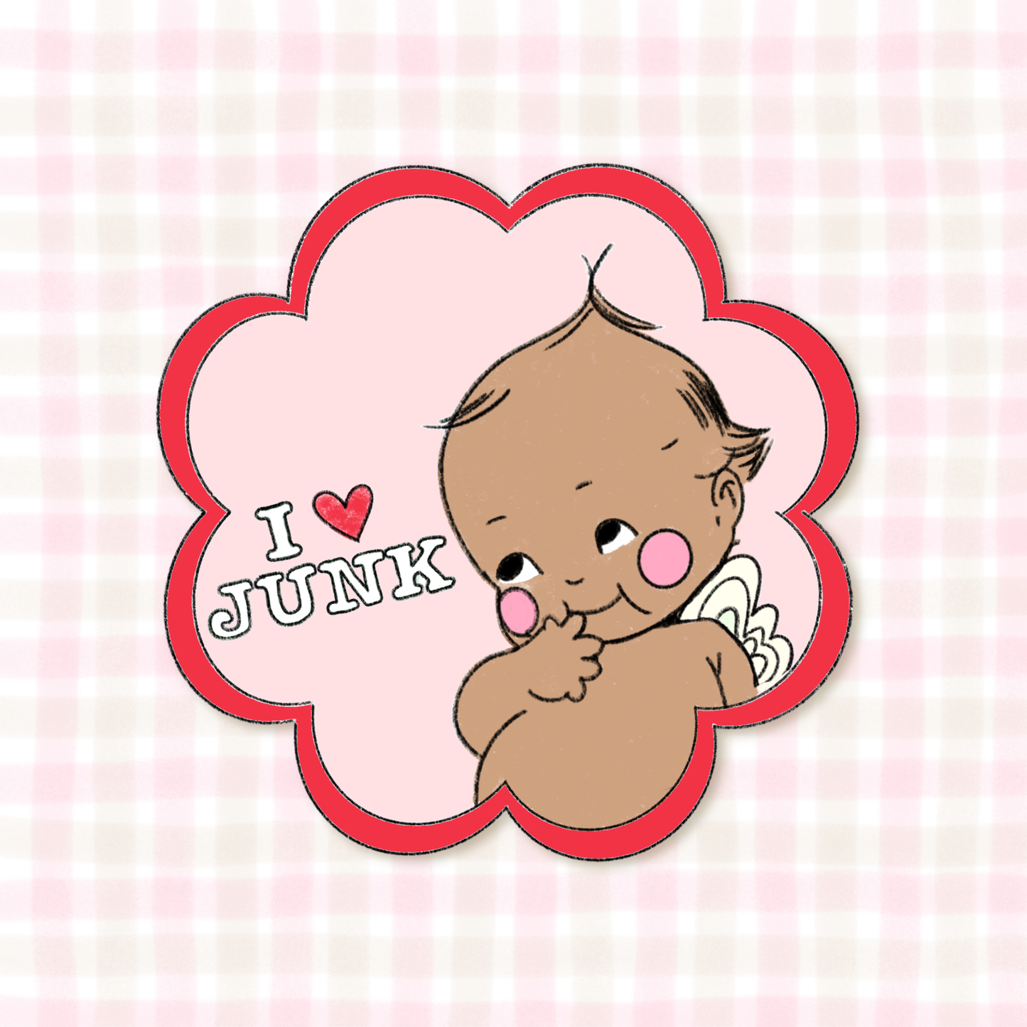 COMING SOON: Shyla's Journal - "i love junk" Kewpie Sticker