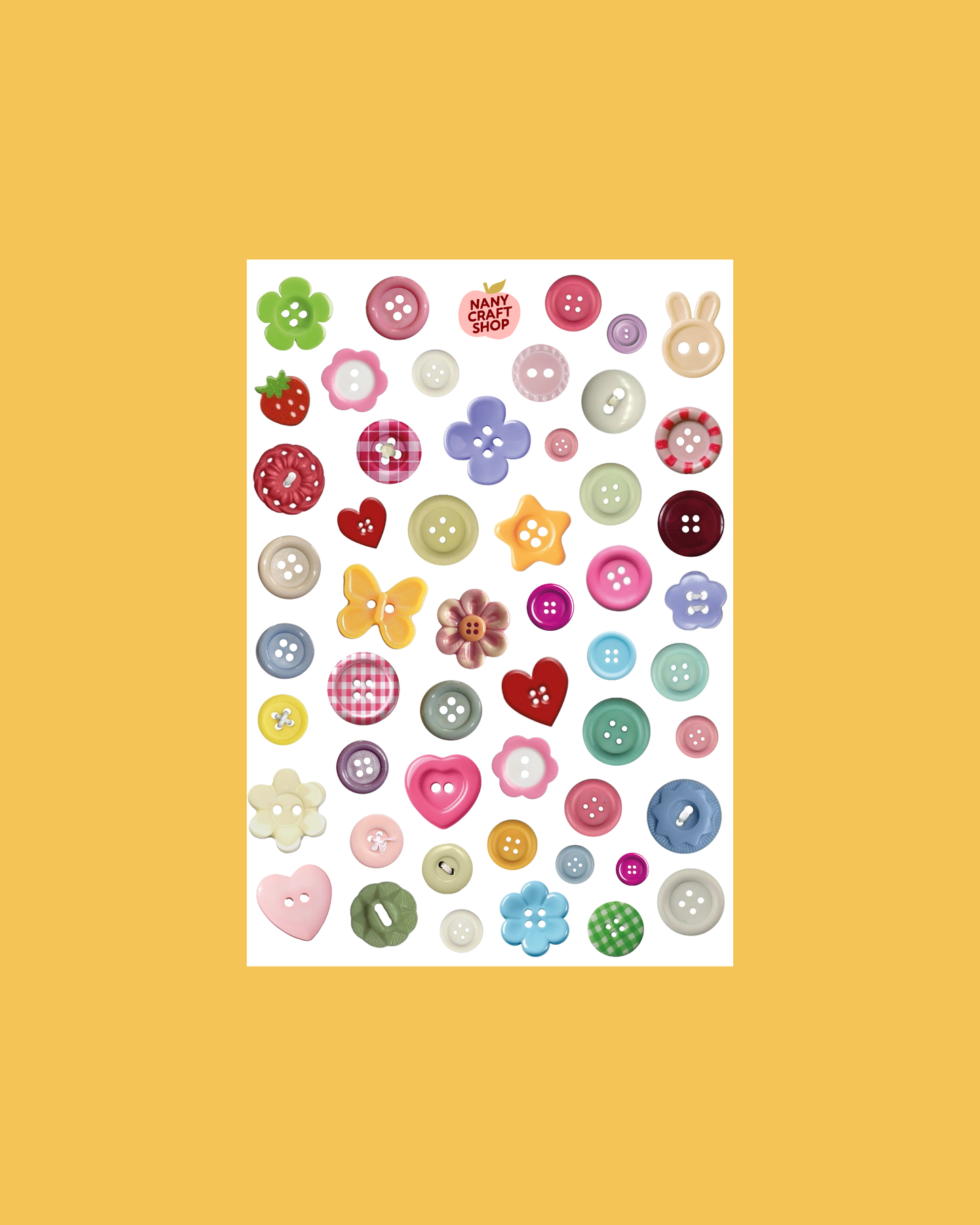 NanyCraftShop A5 Button Sticker Sheet