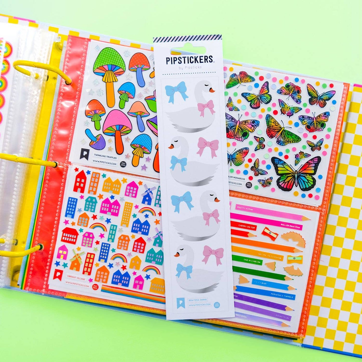 Pipsticks Bow-tiful Swans Sticker Sheet