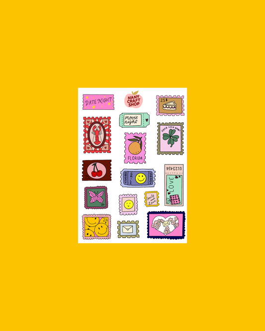 NanyCraftShop A6 Stamp Sticker Sheet