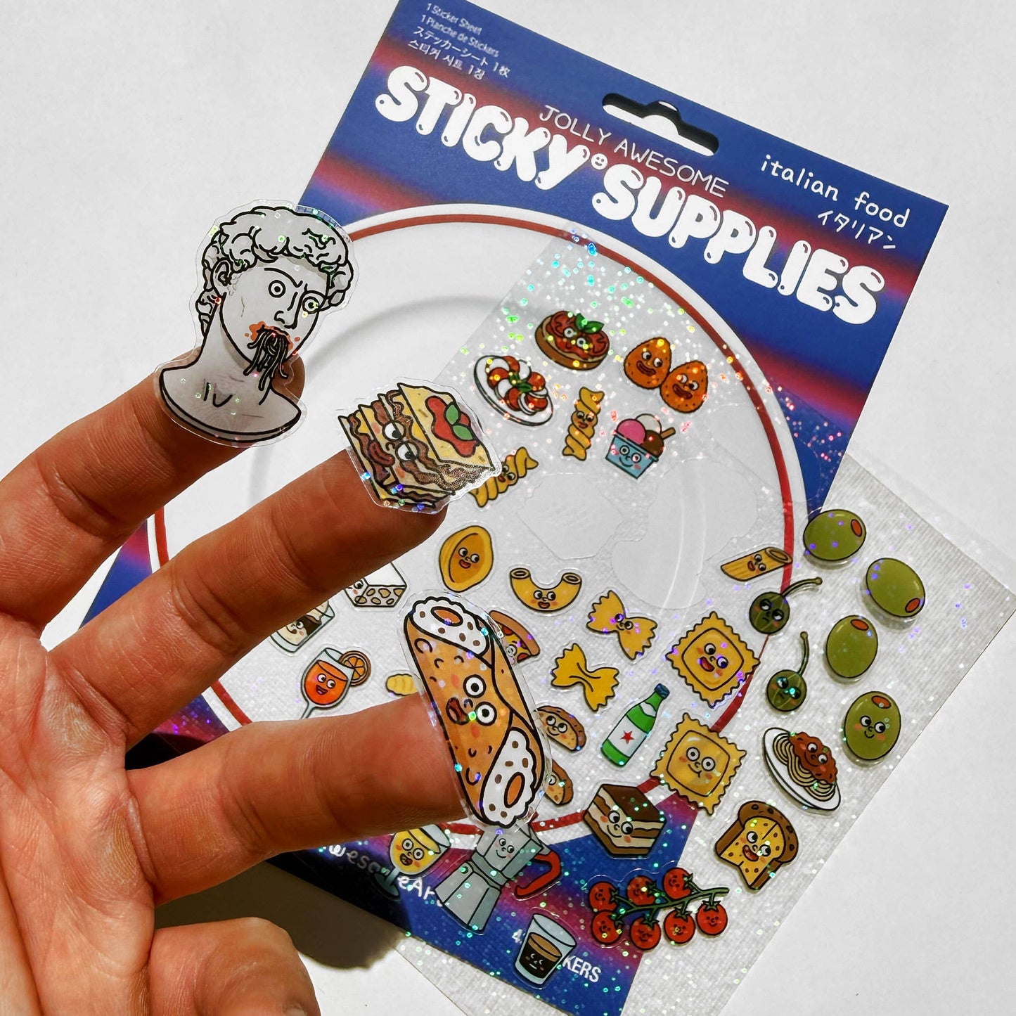 COMING SOON: Jolly Awesome - A5 Italian Food Holographic Sticker Sheet