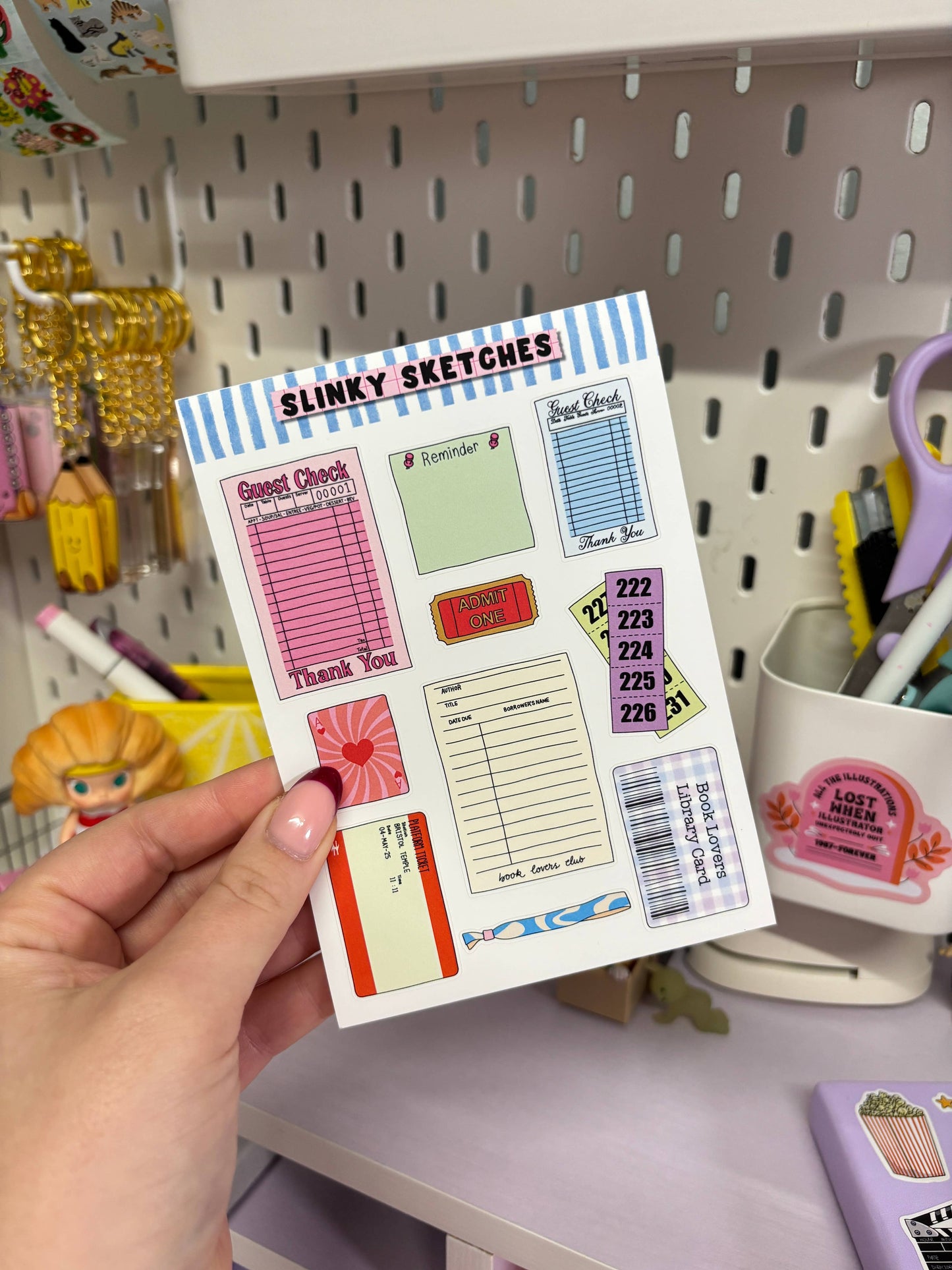 COMING SOON: Slinky Sketches - Scraps A6 Matte Sticker Sheet