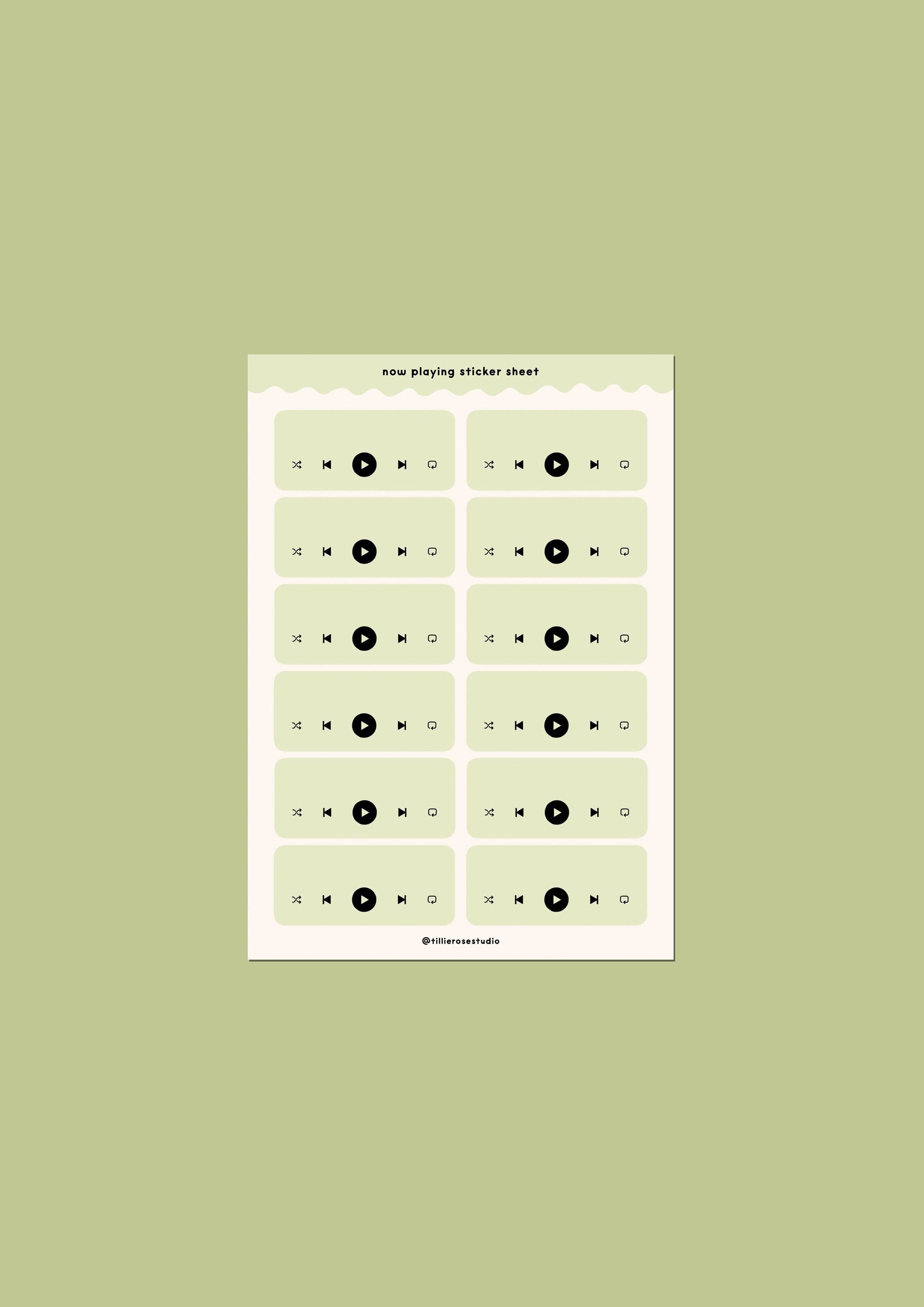 Green Now Playing Sticker Sheet – The Crafted Journal AU