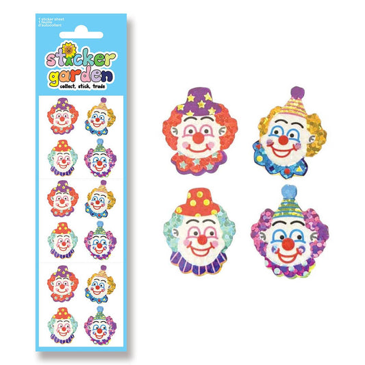 COMING SOON: Sticker Garden - Sparkle Clown Sticker Sheet Vintage Inspired
