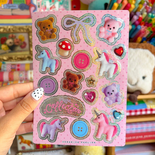 Veronica Porlier Illustrations - I Love Trinkets Glitter Sticker Sheet