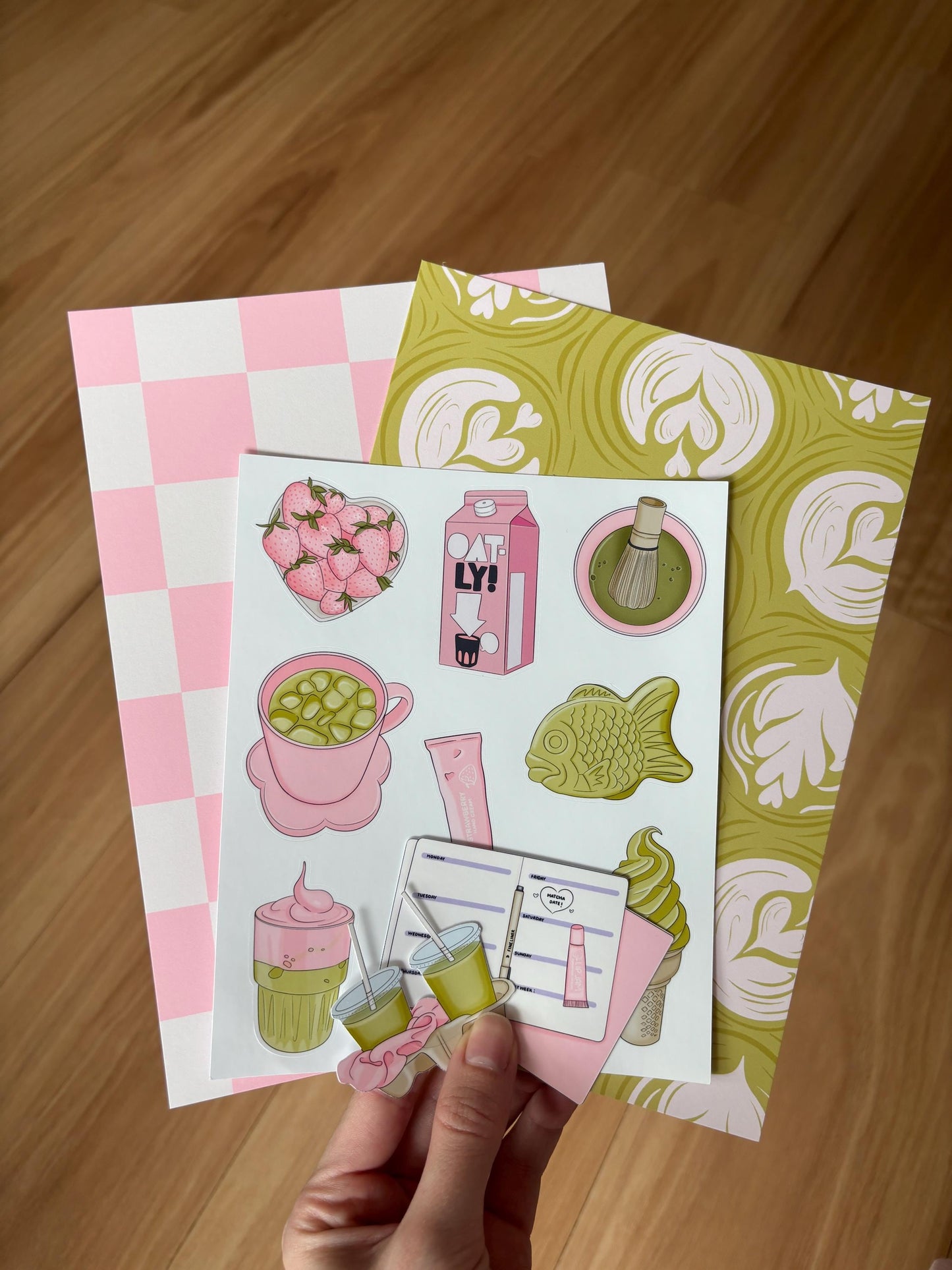 Monthly Journal Kit - Matcha Girl Sticker Pack