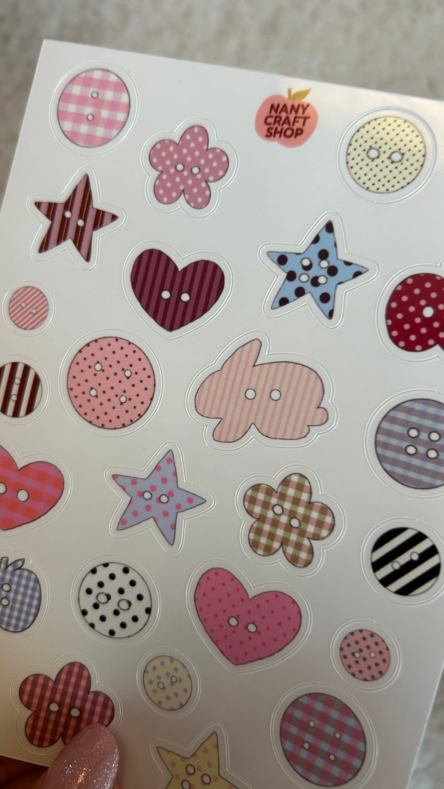NanyCraftShop A6 Button Sticker Sheet