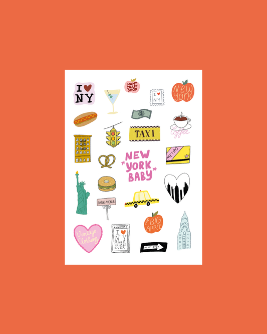 NanyCraftShop A5 New York City Sticker Sheet