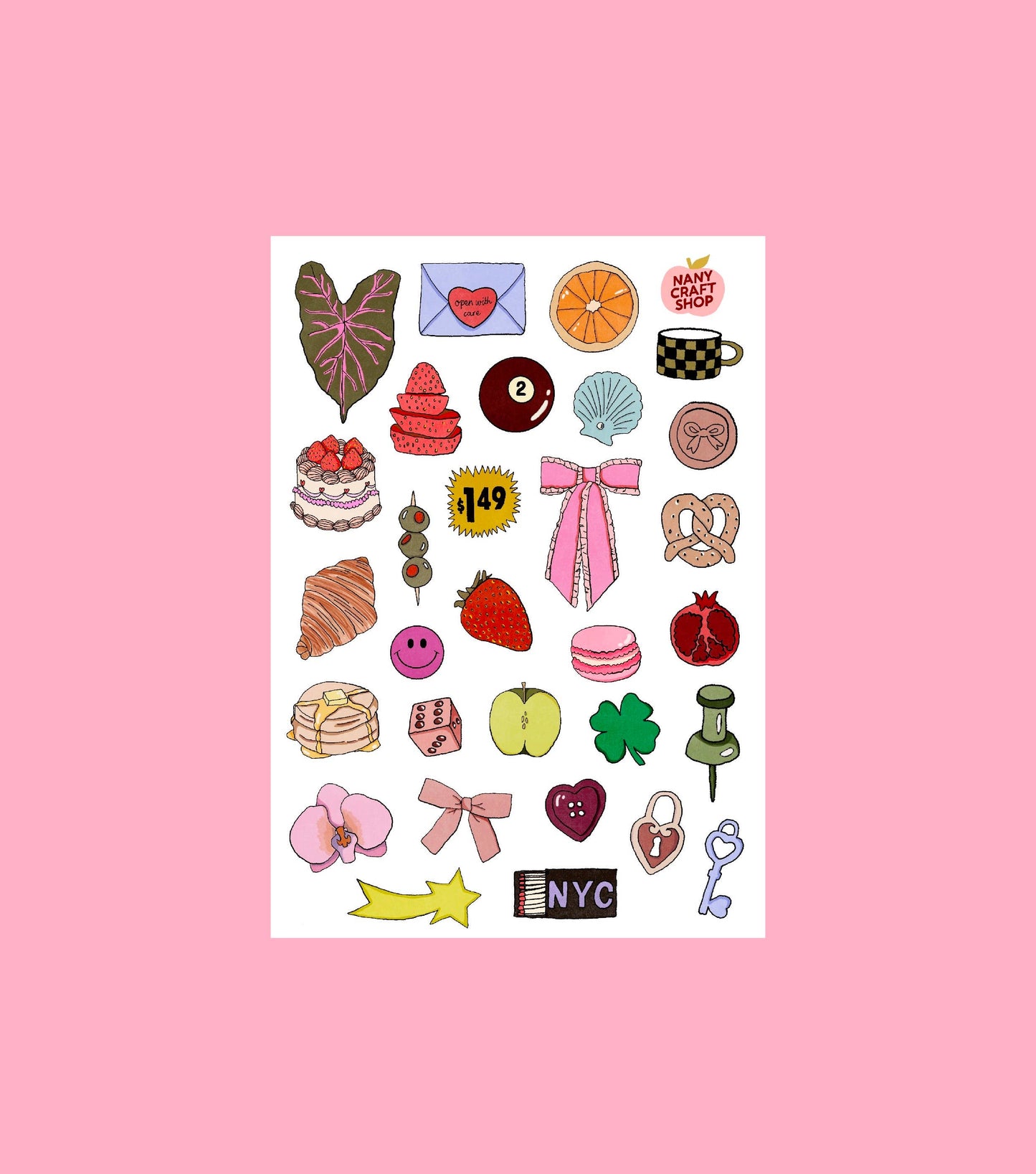 NanyCraftShop A5 Mini Trinkets Sticker Sheet