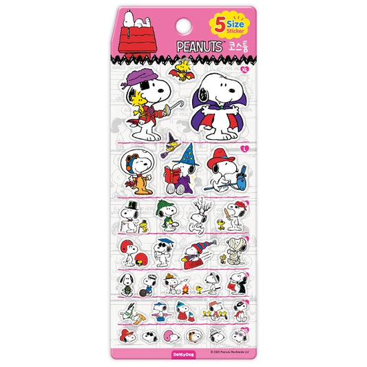Peanuts Snoopy 5 Sizes Jelly Coated Stickers