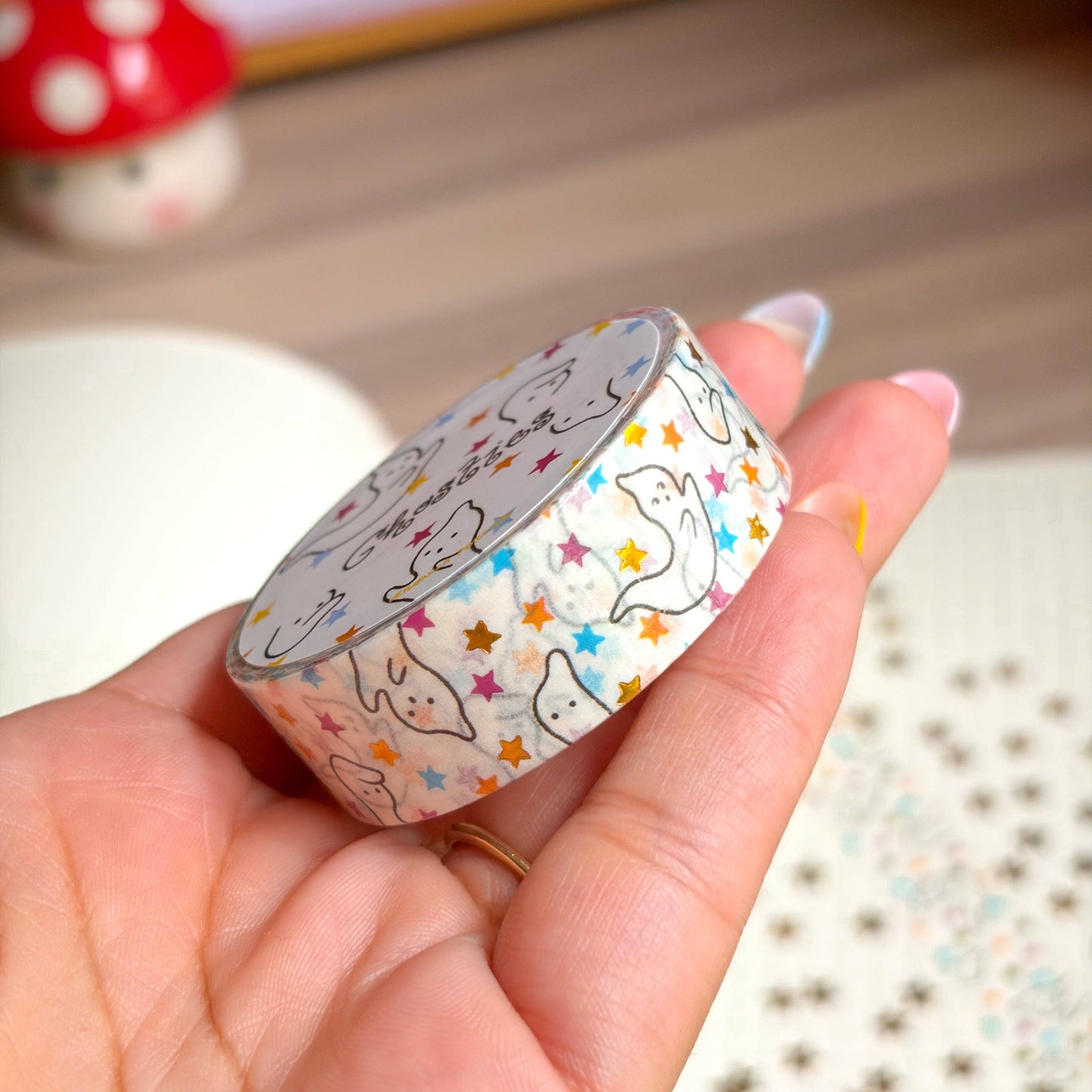 COMING SOON: Veronica Porlier Illustrations - Ghosties Gold Foiled Washi Tape