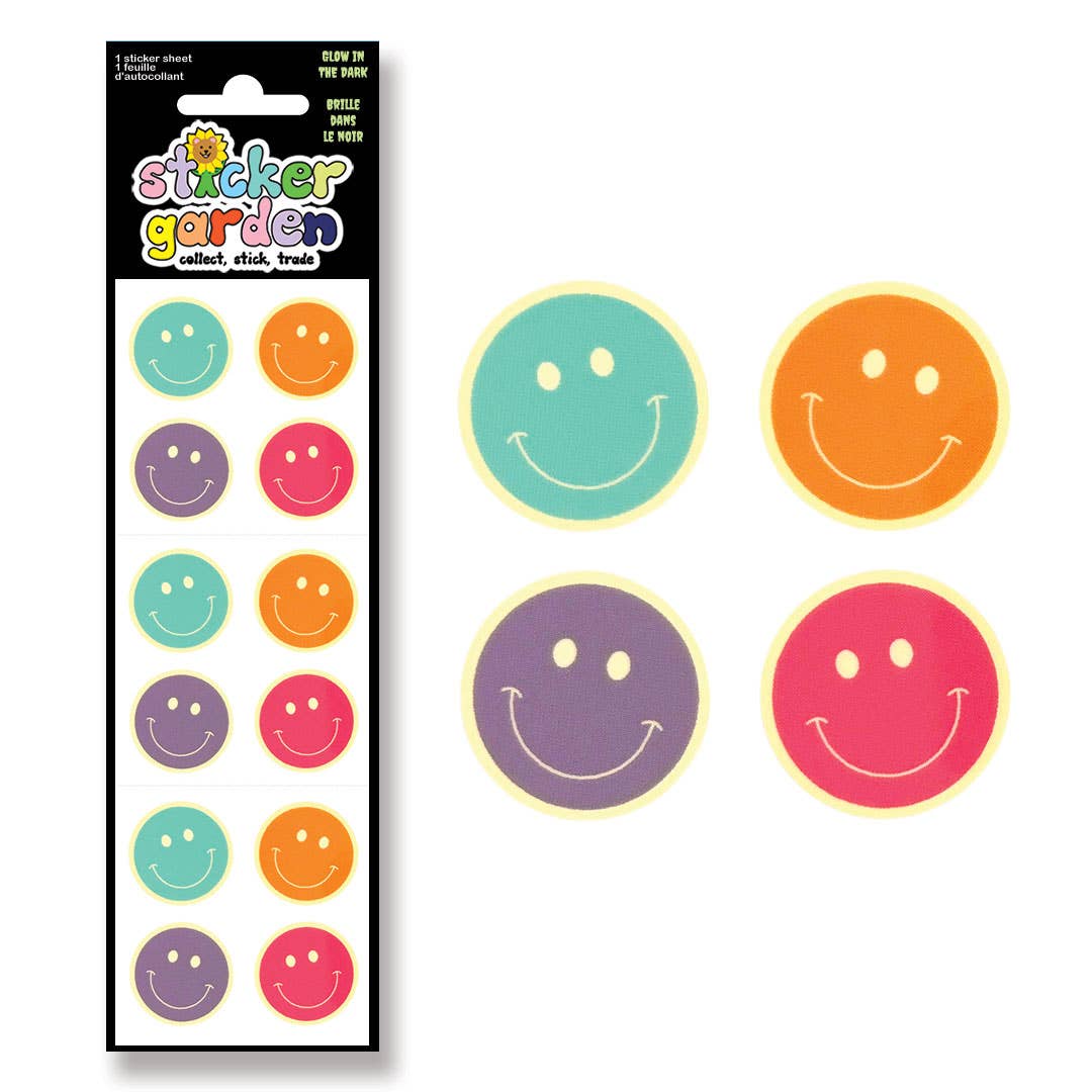COMING SOON: Sticker Garden - Glow in the Dark Happy Faces Stickers