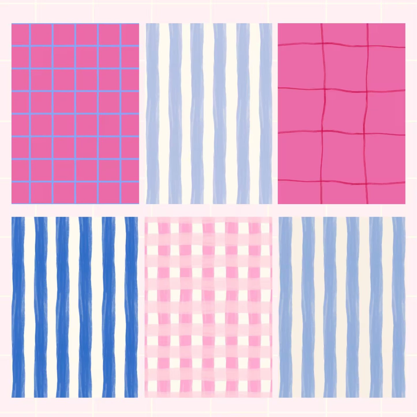 Bright Mixed Print Checkered and Striped Scrapbook Paper Pack