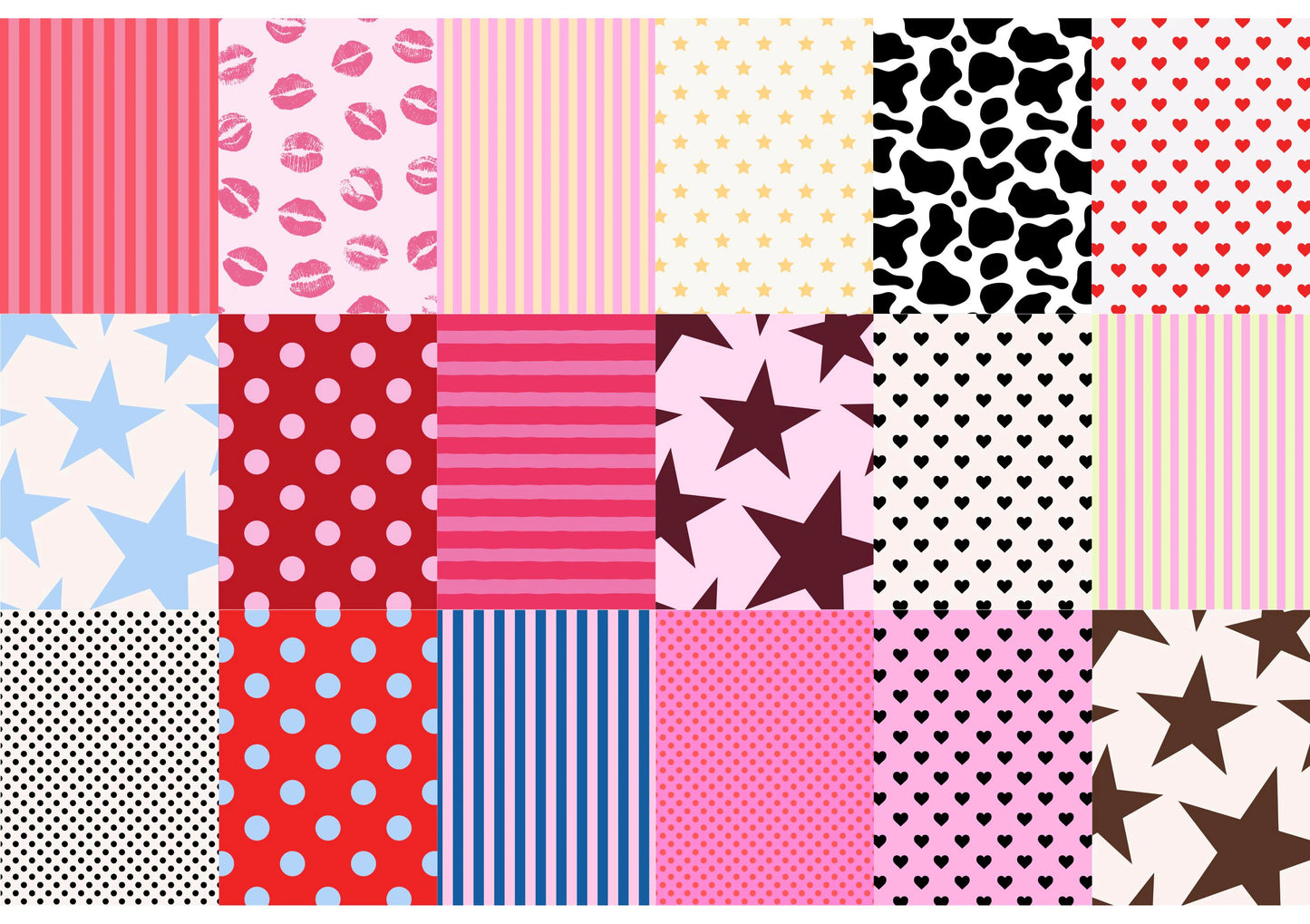 B Grade Scrapbook Paper Book – Polka Dot, Star & Heart